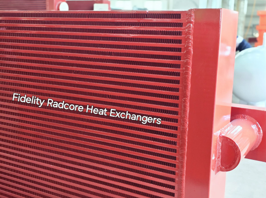 Heresite-coated finned heat exchanger